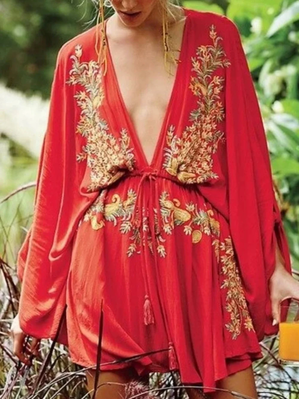 Free People PRETTY PINEAPPLE DRESS IN POPPY. Women’s Large